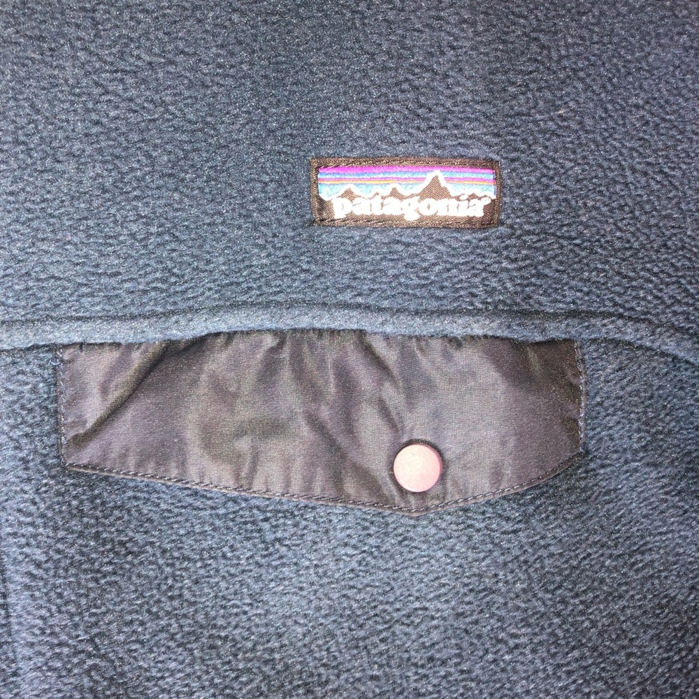 Patagonia Men’s Synchilla Full Zip Fleece Jacket size Lg Navy pockets #25395 - Picture 4 of 14